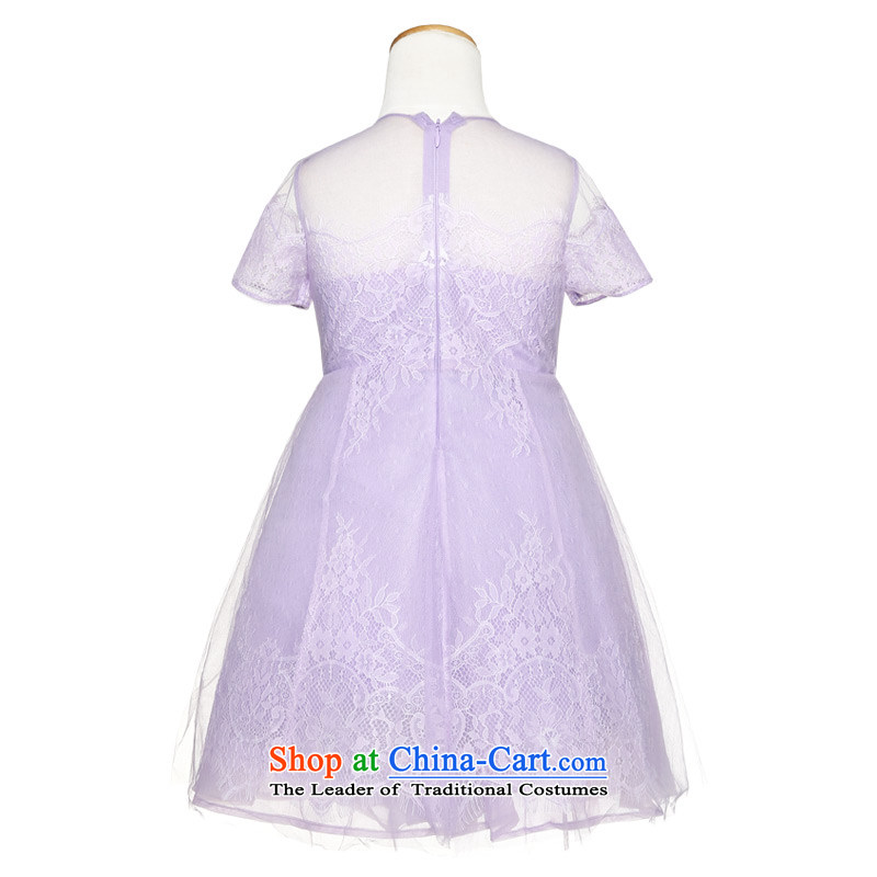 Love of Ko Yo 2015 Summer new Children's dress girls princess skirt bon bon skirt girls lace dresses light purple love of Ko Yo (120-130 I natural angel shopping on the Internet has been pressed.