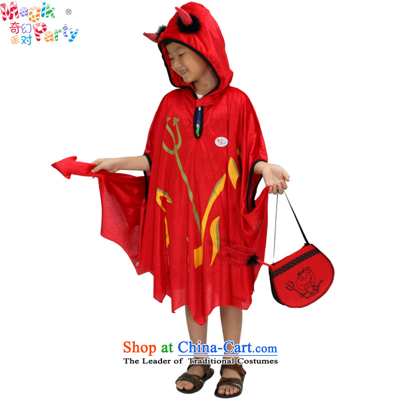 Fantasy Halloween costume party pumpkin black cat robe party gathering game costumes to boys and girls of candy robe kit for the Red Devils 100-140cm standing, a left and right party (magikparty) , , , shopping on the Internet