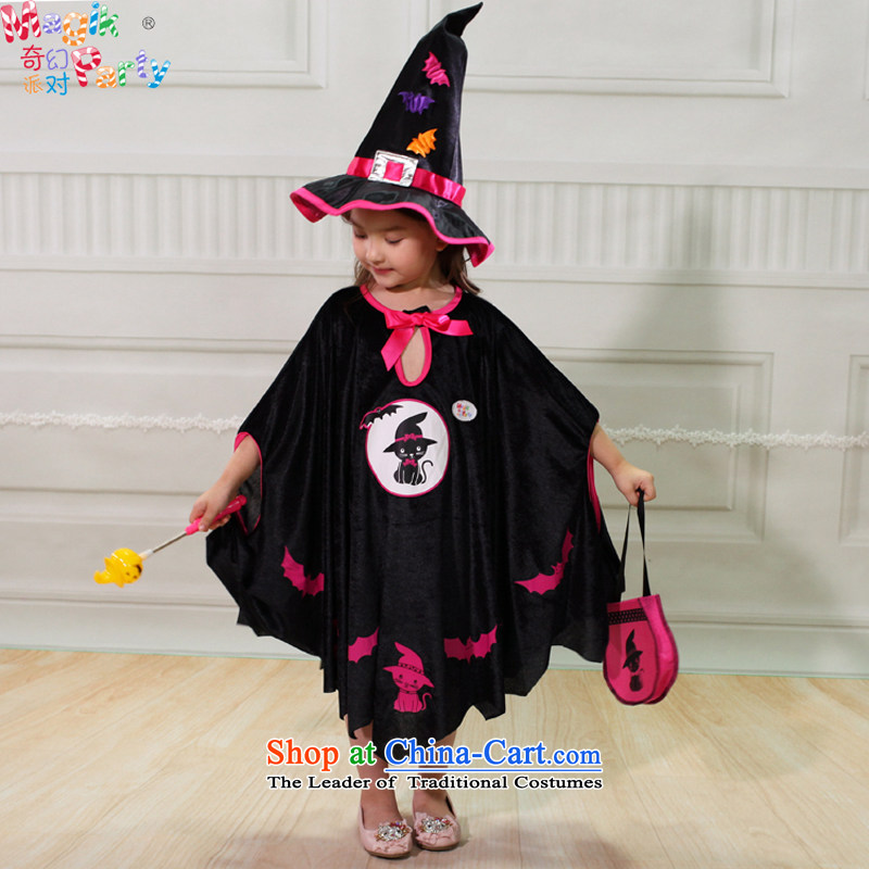Fantasy Halloween costume party pumpkin black cat robe party gathering game costumes to boys and girls of candy robe kit for the Red Devils 100-140cm standing, a left and right party (magikparty) , , , shopping on the Internet