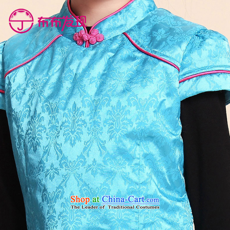 The Burkina found 2015 Winter New China wind girls under the lovely embroidery qipao Maomao girls qipao blue , 120 Discovery (joydiscovery) , , , shopping on the Internet