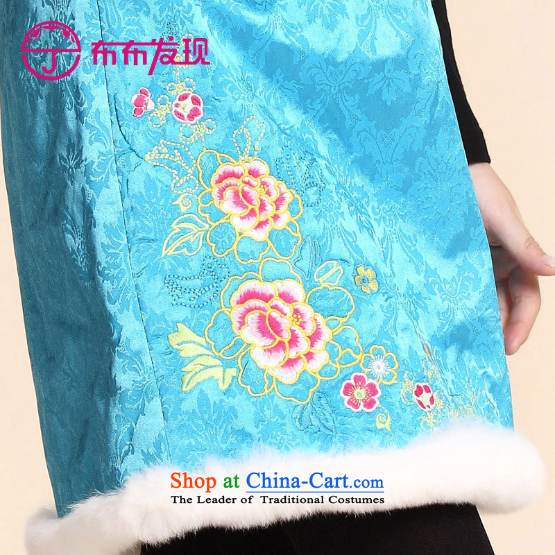 The Burkina found 2015 Winter New China wind girls under the lovely embroidery qipao Maomao girls qipao blue , 120 Discovery (joydiscovery) , , , shopping on the Internet