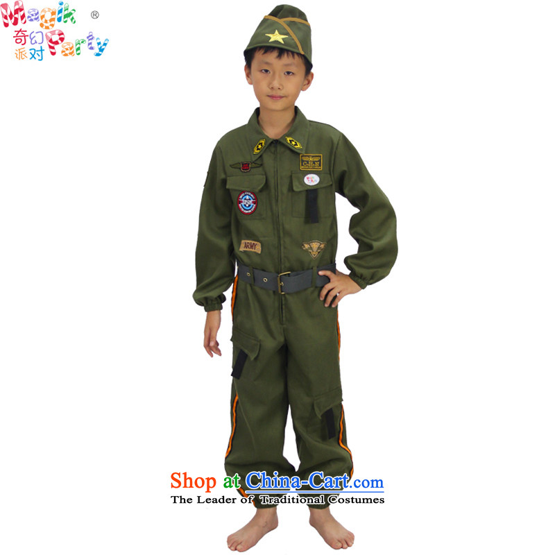 Fantasy Halloween costume party Boys School performance apparel birthday party play service air force pilot fighters' clothing Air Force fighters, 11-12 Code 150cm