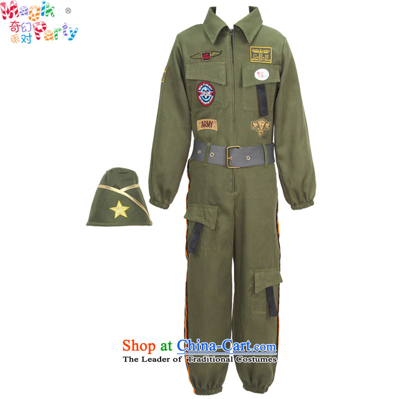 Fantasy Halloween costume party Boys School performance apparel birthday party play service air force pilot fighters' clothing air force fighter division 150cm, 11-12 code fantasy party (magikparty) , , , shopping on the Internet