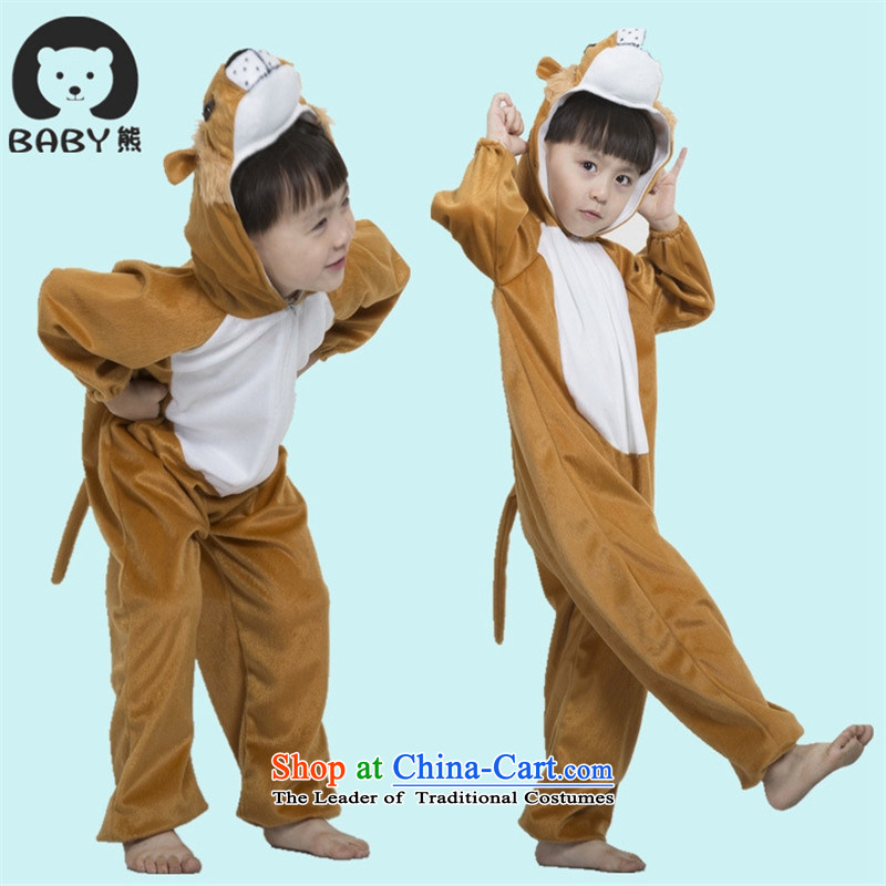 61 Pediatric animal costumes and kindergarten stage costumes to boys and girls cartoon animals will lion XL 120-130cm, crown monkey , , , shopping on the Internet