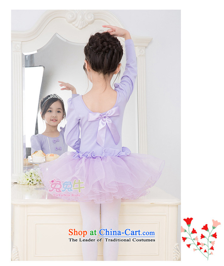 Rabbit and cattle children dance wearing summer female Korean girls ballet skirt exercise clothing long-sleeved children dance services purple  pictures, prices, 150 brand platters! The elections are supplied in the national character of distribution, so action, buy now enjoy more preferential! As soon as possible.