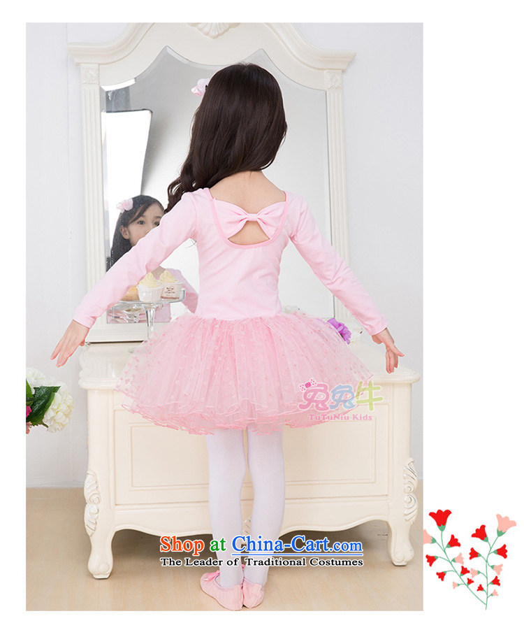 Rabbit and cattle children dance wearing summer female Korean girls ballet skirt exercise clothing long-sleeved children dance services Pink long-sleeved 130 pictures, prices, brand platters! The elections are supplied in the national character of distribution, so action, buy now enjoy more preferential! As soon as possible.