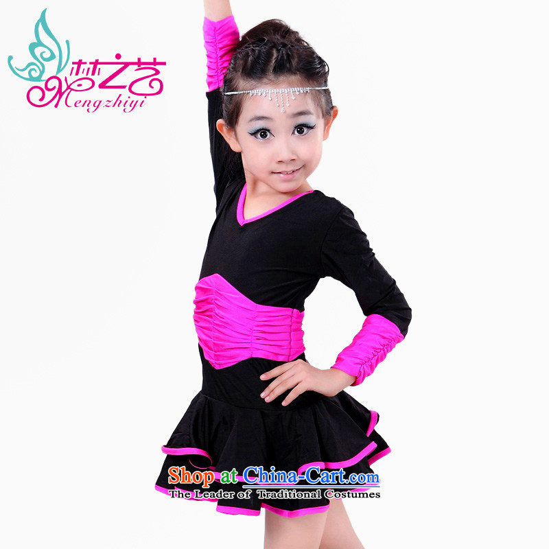 Dream arts children Latin dance wearing long-sleeved_ WOMEN FALL Latin dance wearing girls Latin dance skirt summer Early Childhood Game Performance appraisal services better long-sleeved red_ MZY-0084 HANGTAGS 150 is suitable for 140Height