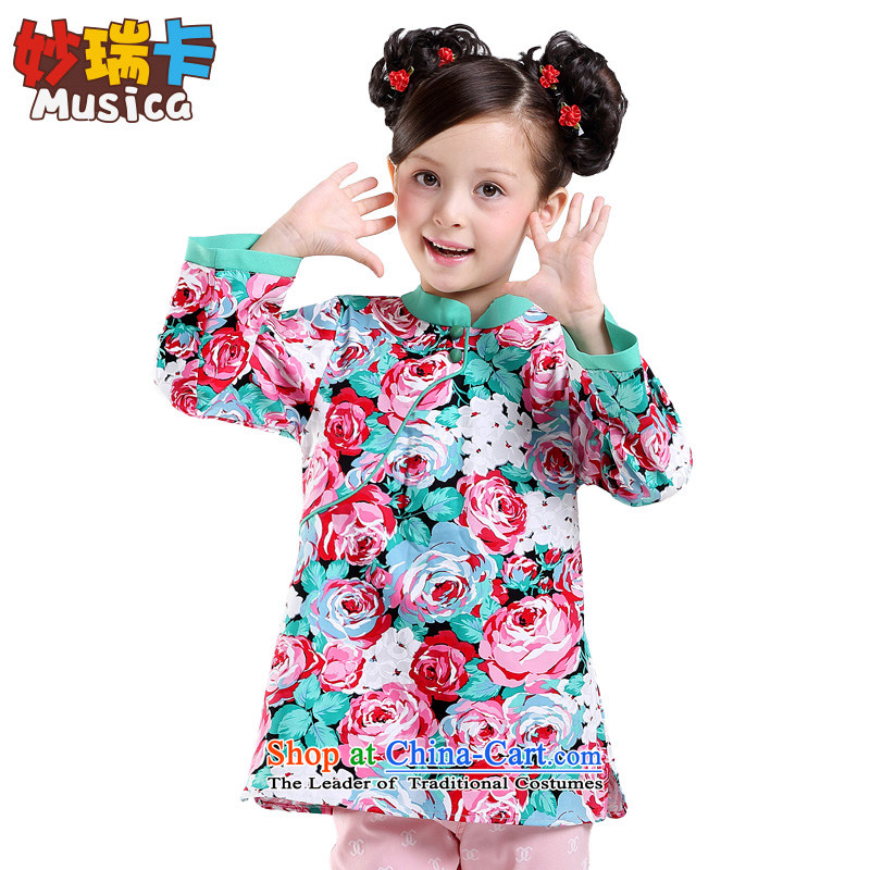 Mya_ children's wear new spring and autumn 2015 Child ethnic shirts CUHK children Tang dynasty girls long-sleeved shirt Dan Ching Fu Yung?140 Cheongsam