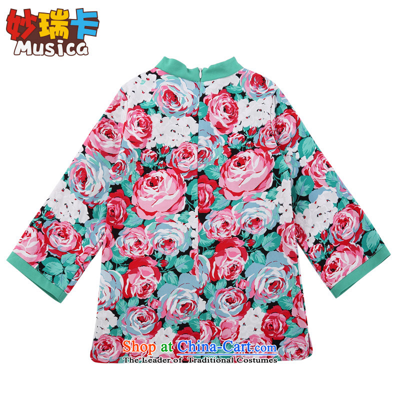 Mya@ children's wear new spring and autumn 2015 Child ethnic shirts CUHK children Tang dynasty girls long-sleeved shirt Dan Ching Fu Yung 140 qipao Miu sui Card , , , shopping on the Internet