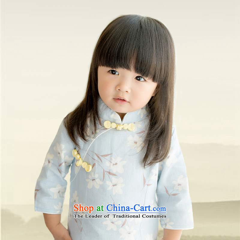 Child Lok Wei spring and autumn) Children Tang dynasty qipao girls 7 cuff dresses small fresh cotton linen dress suits China wind your baby boy 100 Lok Wei (tonglehui) , , , shopping on the Internet