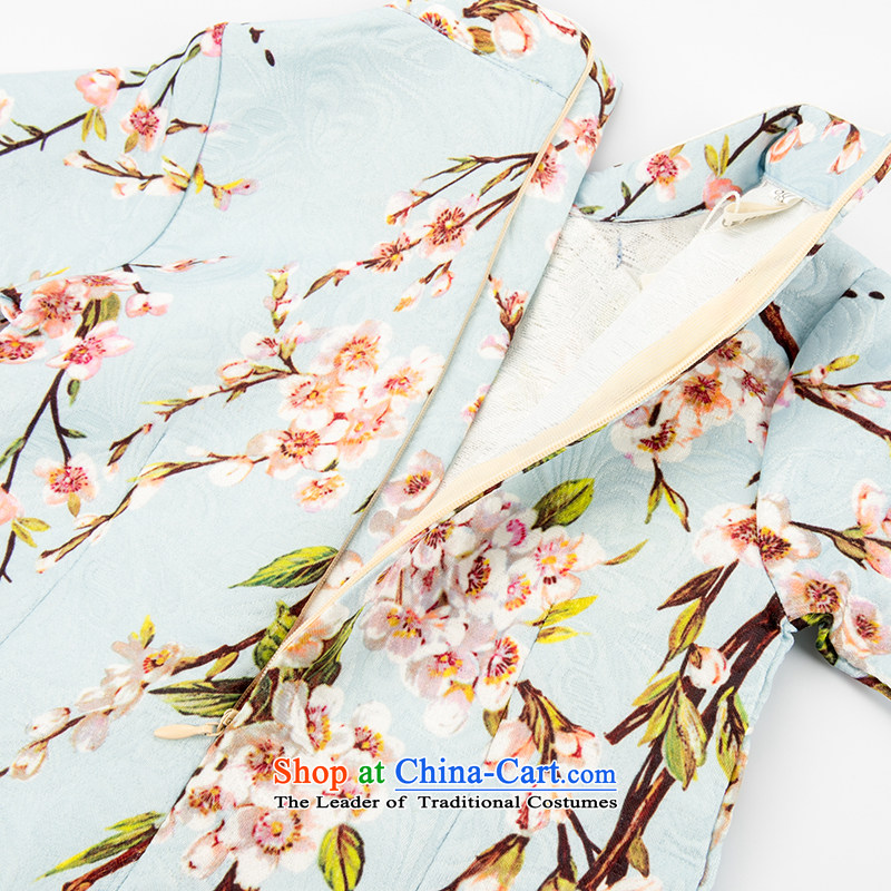 Child Lok Wei spring and autumn) Children Tang dynasty qipao girls 7 cuff dresses in pure cotton jacquard Chinese Baby Blue 110 girls skirt Lok Wei (tonglehui) , , , shopping on the Internet