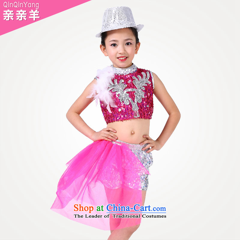 Kiss sheep children jazz dance costumes Girls Boys early childhood services on modern dance piece dress moderator of red 140 Clothing kiss sheep qinqinyang) , , , shopping on the Internet