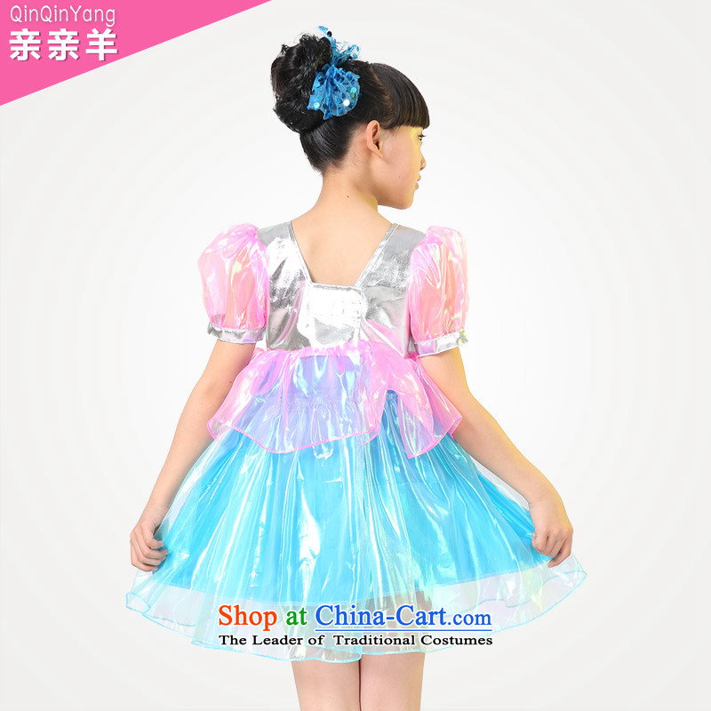 Kiss sheep children performing clothing girls costumes dress child care for children's clothing game dance performances to bow tie mantle skirt blue 150cm, kiss sheep qinqinyang) , , , shopping on the Internet