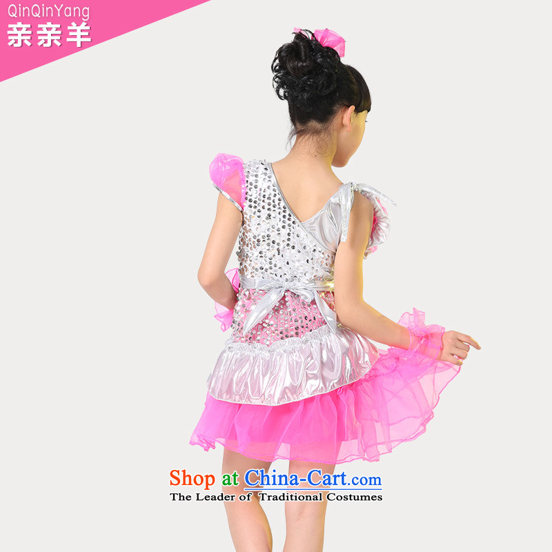 The new children's dance costumes modern dance show girls serving light slice child care services for children dance performances clothing costumes of competition red 150cm, kiss sheep qinqinyang) , , , shopping on the Internet