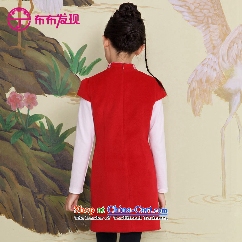 The Burkina found 2015 autumn and winter, children's wear new girls qipao? child cheongsam dress short-sleeved embroidered red 120-130, Tang cloth discovery (joydiscovery) , , , shopping on the Internet