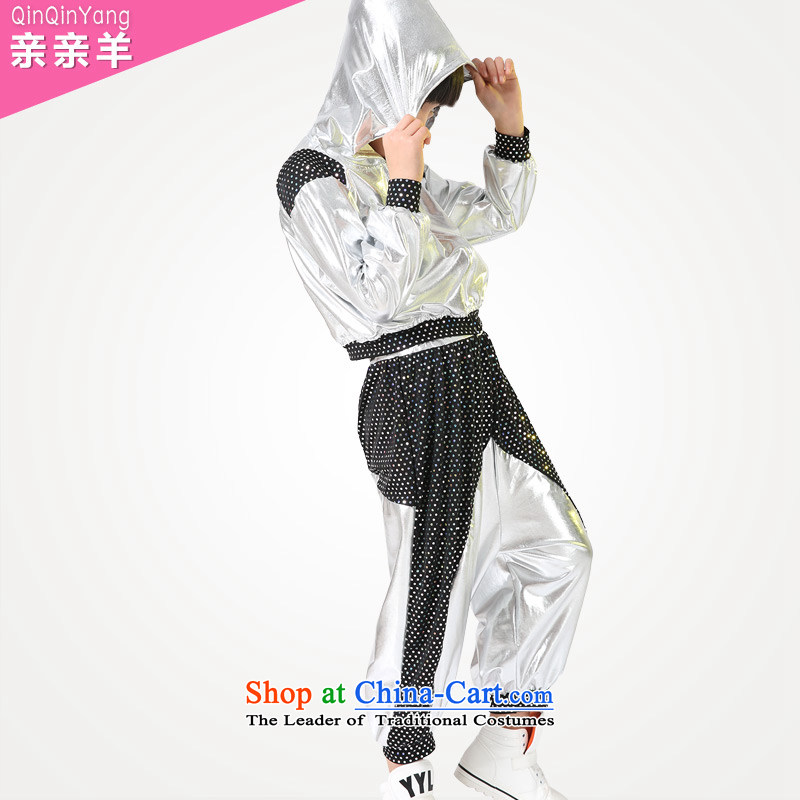 Kiss sheep children costumes of girl jazz dance costumes boy jazz dance costumes and modern stylish suite long-sleeved clothing in his first match as jazz performance white 150cm, kiss sheep qinqinyang) , , , shopping on the Internet
