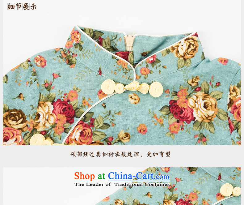 Child Lok Wei spring and autumn) Children Tang dynasty qipao girls 7 cuff dresses arts fan cotton linen Chinese Antique baby blue skirt spent 120 pictures, prices, brand platters! The elections are supplied in the national character of distribution, so action, buy now enjoy more preferential! As soon as possible.