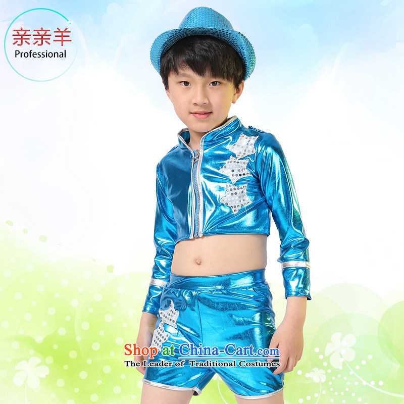 Kiss sheep flagship store children jazz dance costumes Girls Boys jazz dance costumes dance performances of early childhood services package game costumes and blue no cap 150cm, kiss sheep qinqinyang) , , , shopping on the Internet
