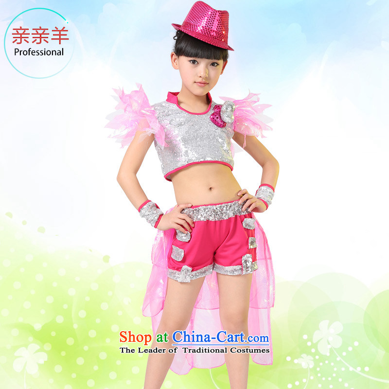 Kiss sheep flagship store children frock coat costumes girls jazz dance performances on early childhood services chip jazz dance performances in children's services Girls contest in red 150cm, costumes kiss sheep qinqinyang) , , , shopping on the Internet
