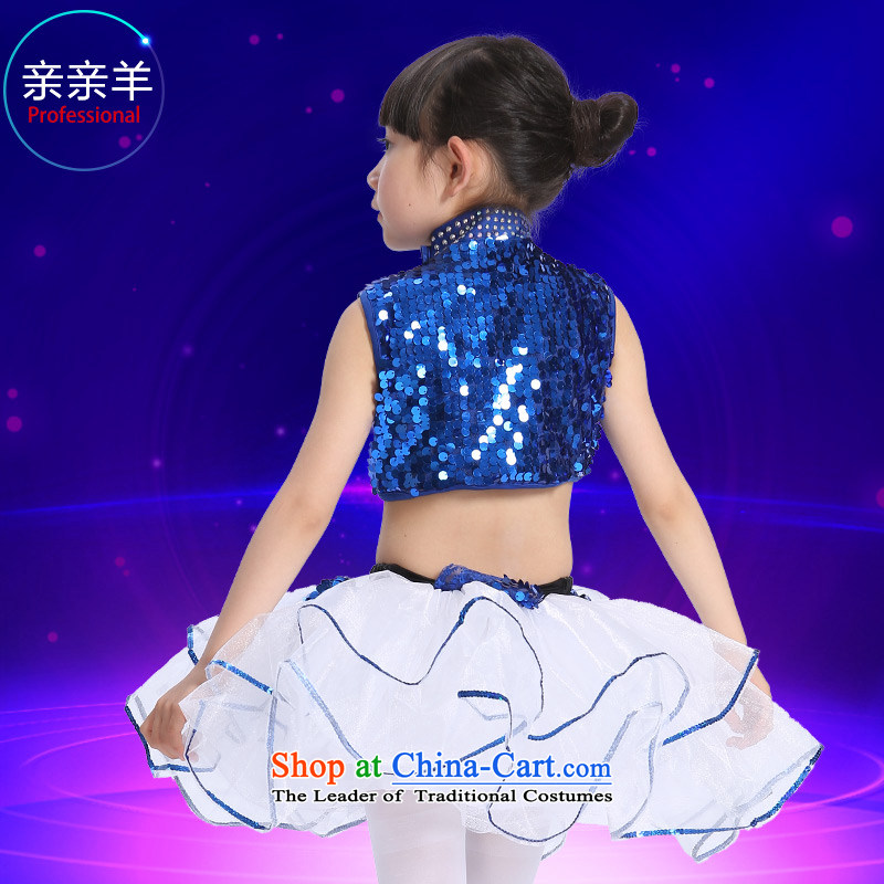 Kiss sheep flagship 2015 New 61 children costumes girls jazz dance wearing bright skirt dance piece Child Care Pack Girls contest costumes and red 140cm, kiss sheep qinqinyang) , , , shopping on the Internet