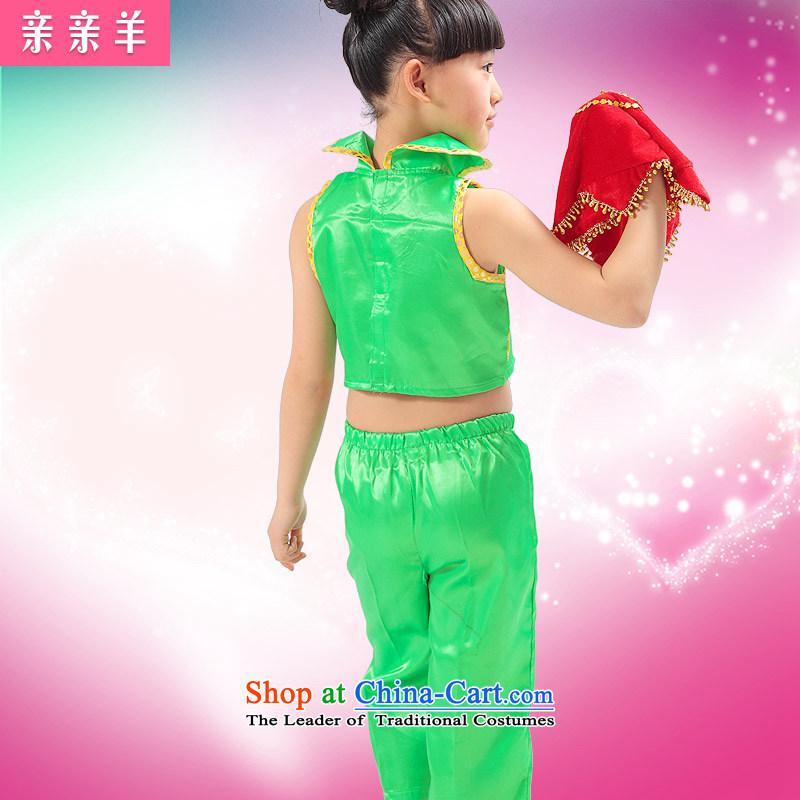 Kiss the sheep, the Bangwei costumes girls wearing his handkerchief Folk Dance Dance Dance Show Services early childhood yangko game costumes and female children 140cm, red sheep qinqinyang kiss) , , , shopping on the Internet