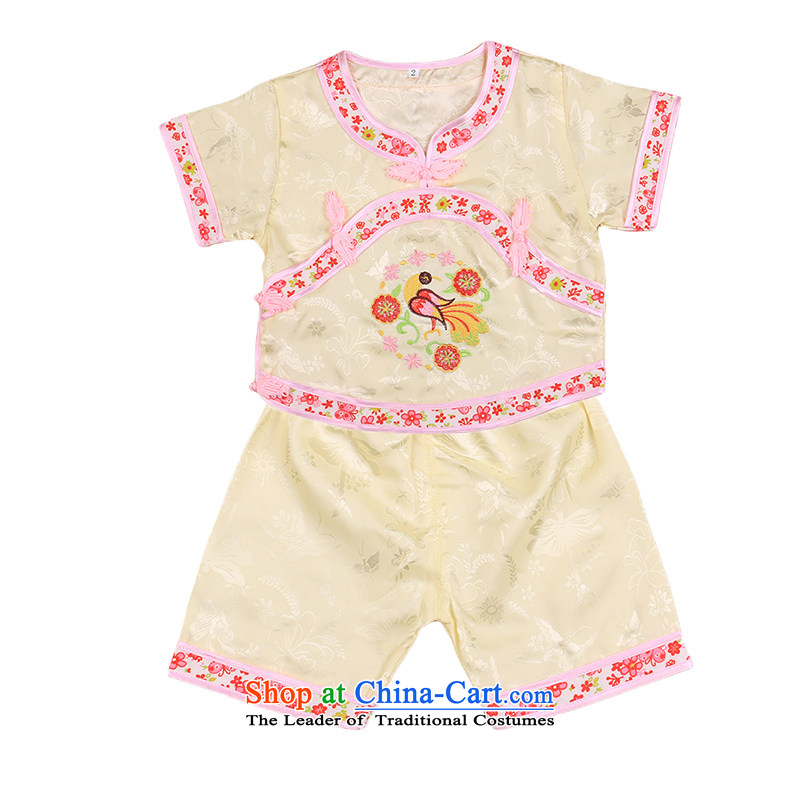 The girl child under age 1 Tang Dynasty 2-year-old cotton summer short-sleeved shorts kit two children under the age of 100 days 100cm, white dress Bunnies Dodo xiaotuduoduo) , , , shopping on the Internet