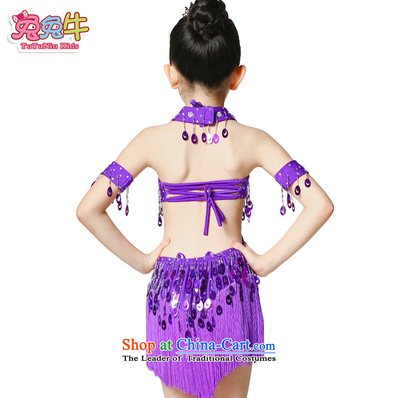 Rabbit and cattle Latin dance wearing the girl children serving Latin edging skirt will children Latin dance skirt girls purple pre-sale around 3-4 days and 160 cattle and shopping on the Internet has been pressed.