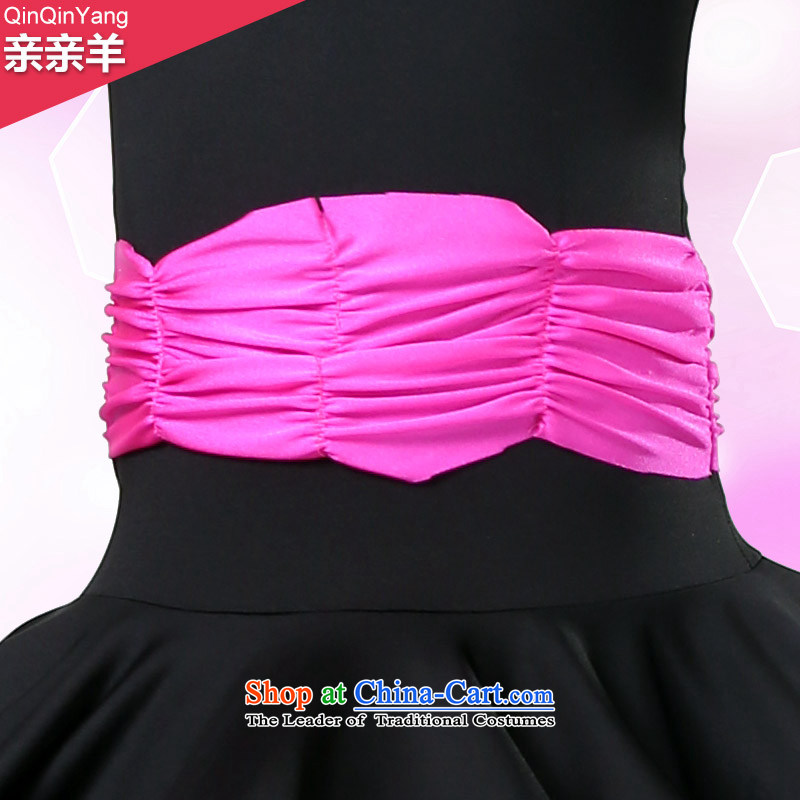 Kiss the sheep new child Latin dance wearing girls Latin dance skirt will practice suits against child care in red 150cm, costumes and I Hate You So (qinqinyang sheep) , , , shopping on the Internet