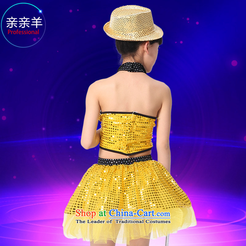 Section 61 children kiss sheep jazz dance costumes on chip modern dance serving girls flashdance costumes and new services Early Childhood Game children dance performances to yellow 130cm, kiss sheep qinqinyang) , , , shopping on the Internet