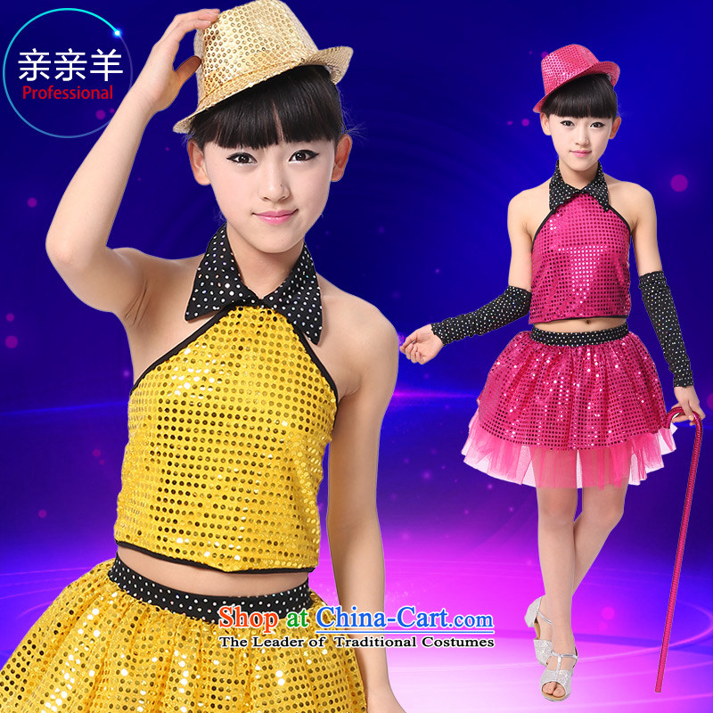 Section 61 children kiss sheep jazz dance costumes on chip modern dance serving girls flashdance costumes and new services Early Childhood Game children dance performances to yellow 130cm, kiss sheep qinqinyang) , , , shopping on the Internet