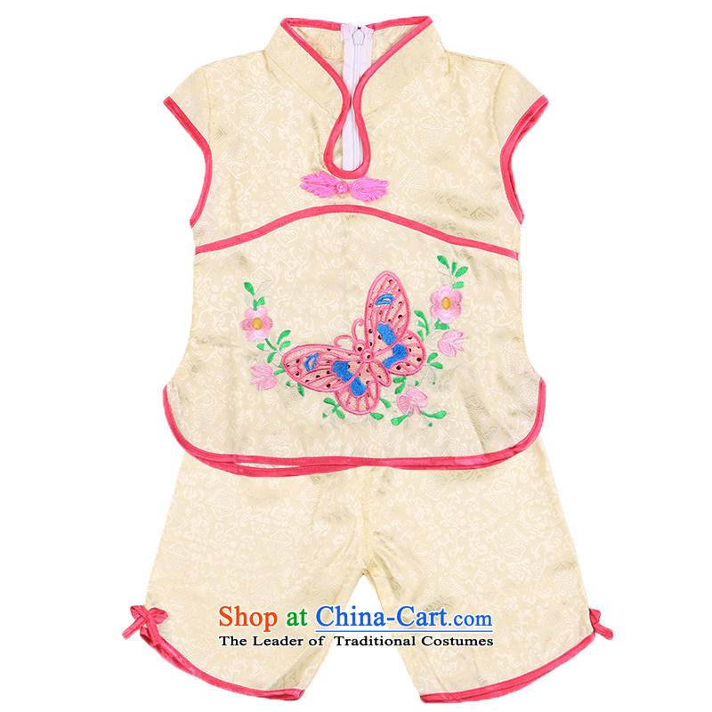 The girl child a new summer products of summer Tang Dynasty Show Services retro Chinese 0-3 years of age service kit baby yellow 110cm, Bunnies Dodo xiaotuduoduo) , , , shopping on the Internet