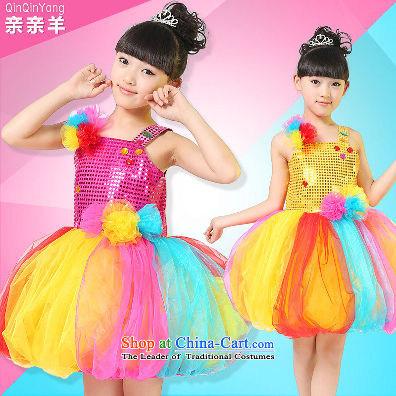 Kiss sheep flagship store, children games costumes and girls will children modern dance stage costumes dance clothing of early childhood collective 150cm, red sheep qinqinyang kiss) , , , shopping on the Internet