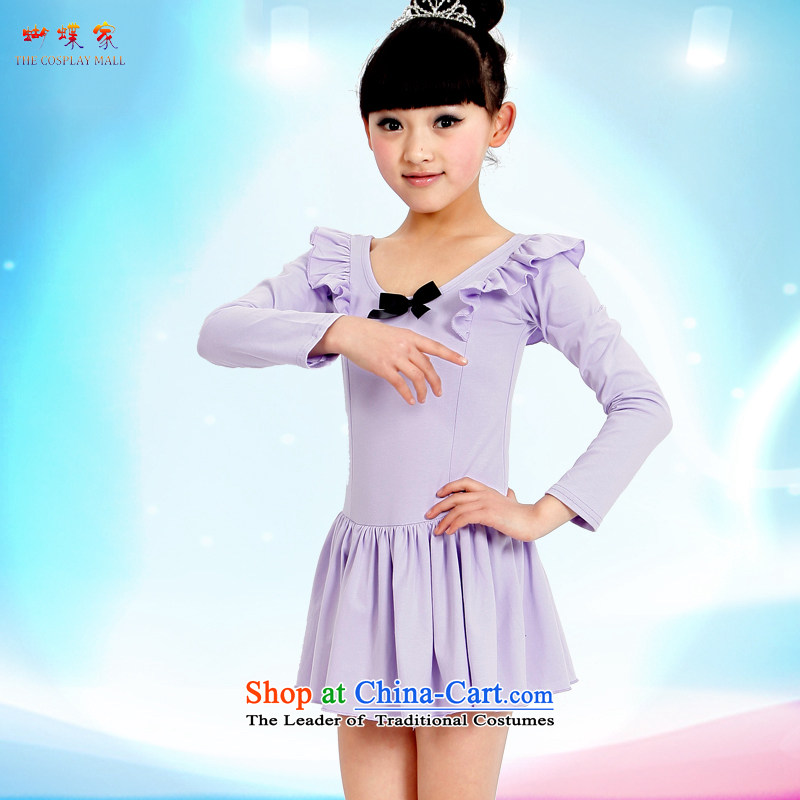 Butterfly house children dance wearing a short-sleeved girls exercise clothing pure cotton dress up in early childhood services performance ballet performances in red (long-sleeved) 150, Butterfly house shopping on the Internet has been pressed.
