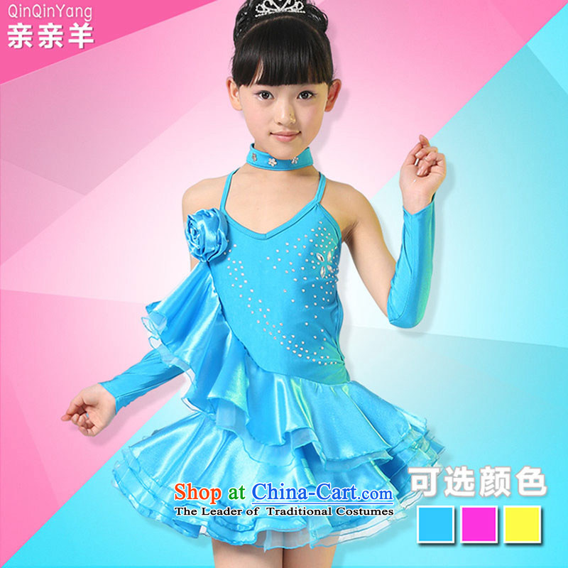 Children Latin dance costumes girls exercise clothing children dance performances to early childhood Latin stage costumes of red game 160cm, kiss sheep qinqinyang) , , , shopping on the Internet