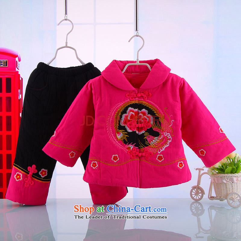 Tang Dynasty Children baby girl Tang Dynasty Tang dynasty winter coat warm winter thick Tang Dynasty Suit 5157 pink 100