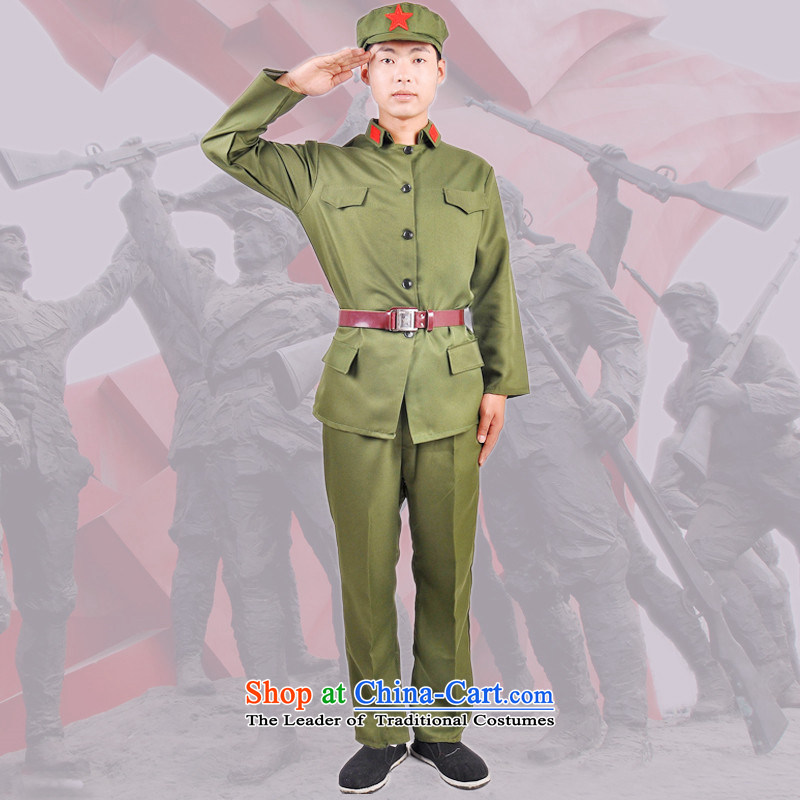 The grand military parade of the 2015 performance of the Eighth Route Army will serve adult red uniform of the Red Guards in the War of Resistance Against Japan clothing 70th anniversary of the victory in the war of uniformed military green show show serv