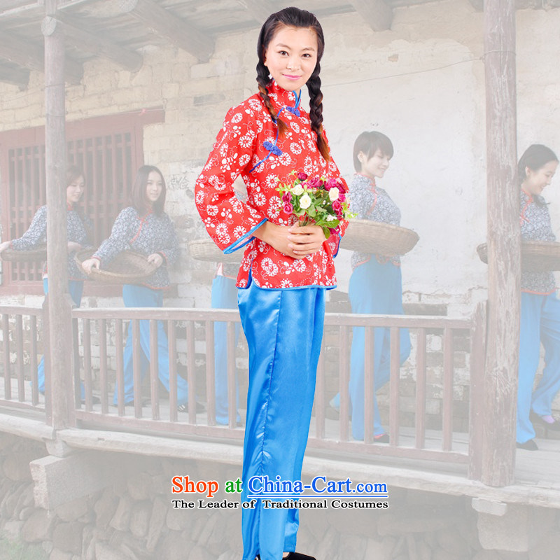 The red light of Lee tiemei children costumes village yet show Apparel clothing Yung Hei Nanniwan baiwan clothing Blue + red 180CM, crown monkey , , , shopping on the Internet