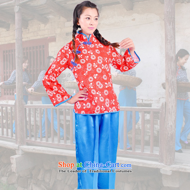 The red light of Lee tiemei children costumes village yet show Apparel clothing Yung Hei Nanniwan baiwan clothing Blue + red 180CM, crown monkey , , , shopping on the Internet