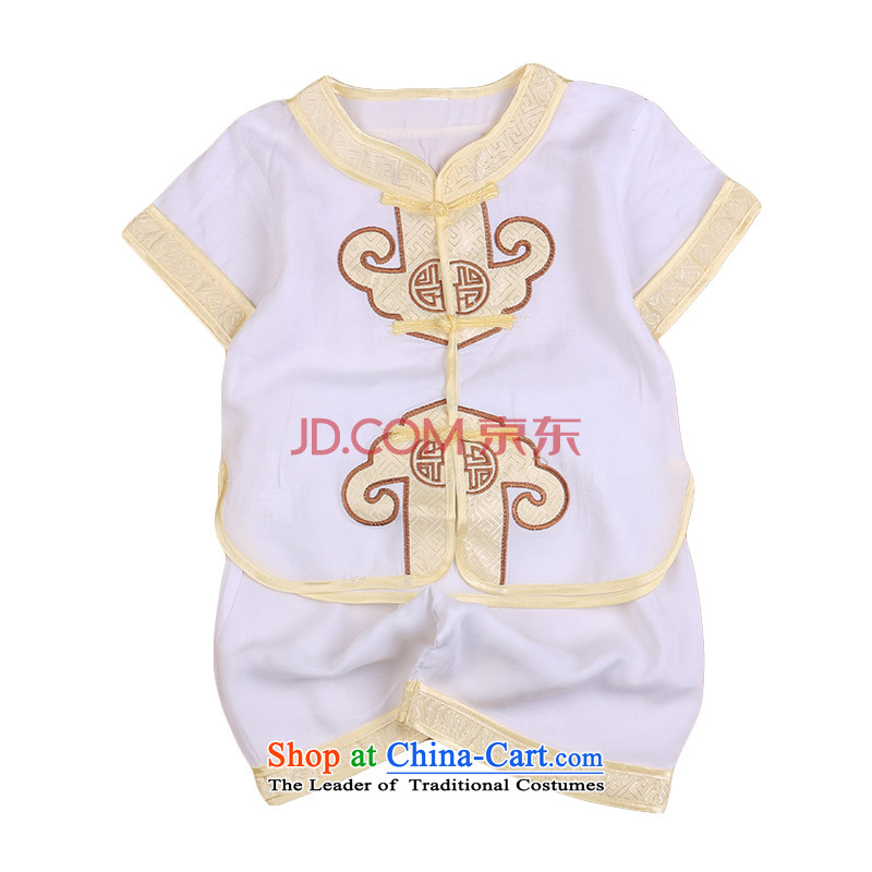 Children's apparel baby boy Tang dynasty summer infant age China wind Birthday Boy spring dresses costume 04799. . White?73