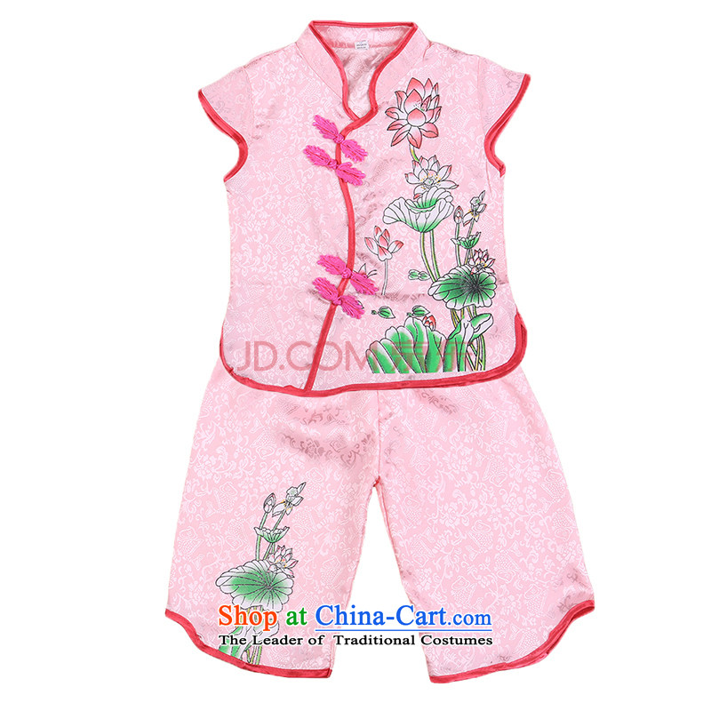 Bunnies Dordoi summer new girls Tang dynasty baby short-sleeved clothes kit from the day of jubilation show dress two kits of 4,656 court. . Pink Bunnies 120 Dodo xiaotuduoduo) , , , shopping on the Internet
