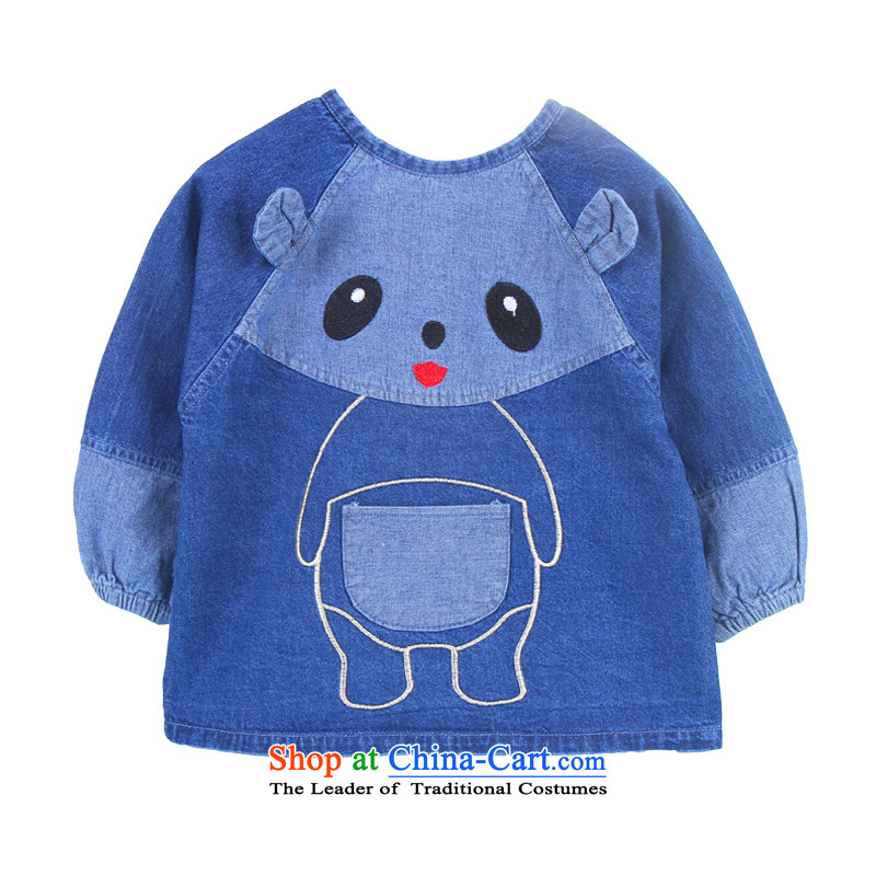 Your baby girl children's wear jeans coat children wearing anti-infant rice jacket painting Yi7520 Blue?80