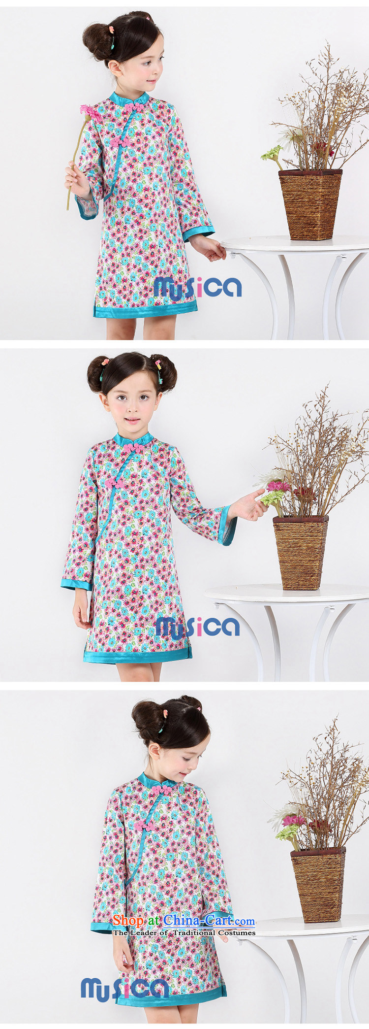 Children qipao girls Tang Dynasty Chinese New Year 2015 Autumn dresses little girl guzheng will long-sleeved fresh daisies 160 pictures, prices, brand platters! The elections are supplied in the national character of distribution, so action, buy now enjoy more preferential! As soon as possible.