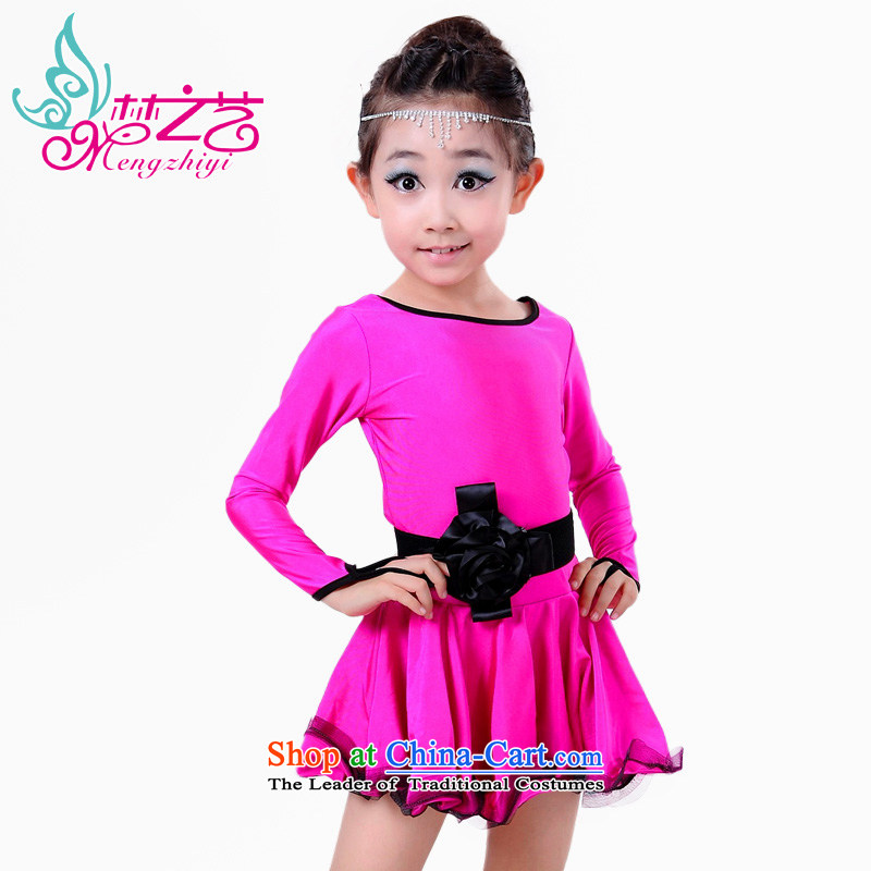  2015 autumn dreams arts new long-sleeved Latin dance skirt girls children serving Latin dance costumes and rose 140 130-140cm, hangtags suitable for dream arts , , , shopping on the Internet