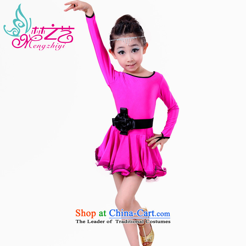  2015 autumn dreams arts new long-sleeved Latin dance skirt girls children serving Latin dance costumes and rose 140 130-140cm, hangtags suitable for dream arts , , , shopping on the Internet
