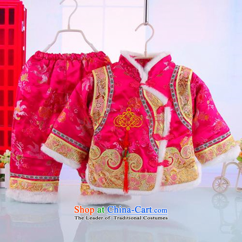 Infant children's wear boys and girls jackets with goodies infant winter clothing New Year with pink 90