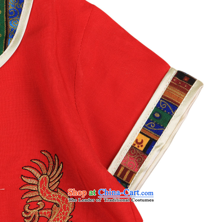 The new Child Tang Dynasty Chinese baby cotton linen Tang dynasty boy short-sleeved Tang casual ethnic summer our 4676th red 110 pictures, prices, brand platters! The elections are supplied in the national character of distribution, so action, buy now enjoy more preferential! As soon as possible.