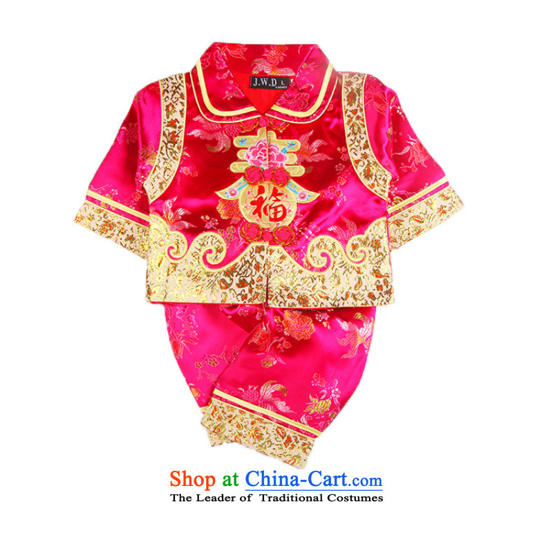 Tang Dynasty children dress girls kit two kits baby during the spring and autumn new baby is one month old hundreds of Tang Dynasty lunar new year rose red dress 73
