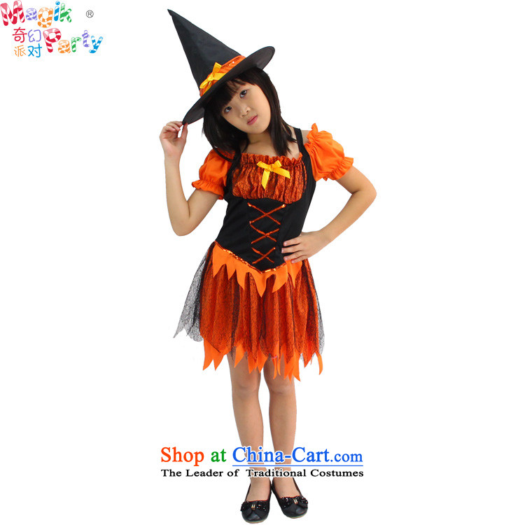 Fantasy to send girls Halloween costume kindergarten school performance apparel orange witch skirt witch dresses orange witch skirt 130cm photo, prices, brand platters! The elections are supplied in the national character of distribution, so action, buy now enjoy more preferential! As soon as possible.