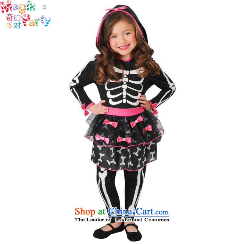 Fantasy to send girls Halloween costume school performance dresses Dress Photography witch skirt role play skeleton skirt skirt?120cm7-8 skeleton code