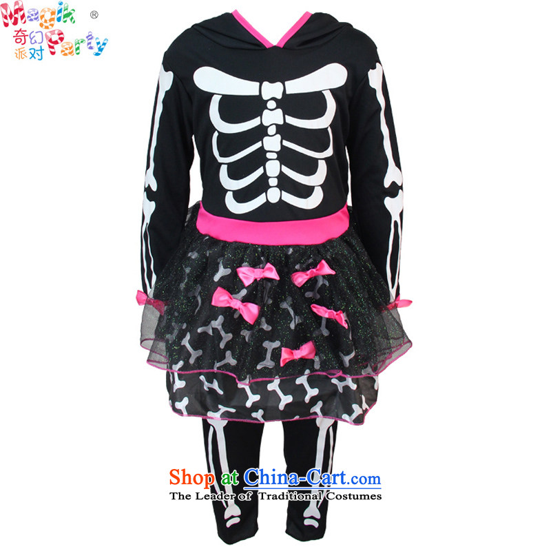 Fantasy to send girls Halloween costume school performance dresses Dress Photography witch skirt role play skeleton skirt skirt 120cm7-8 skeleton code, a party (magikparty) , , , shopping on the Internet